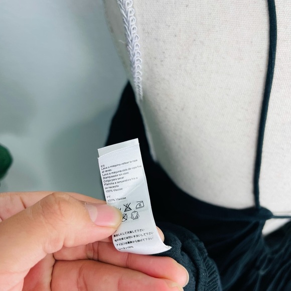 AMUSE SOCIETY Black Embellished Halter Top Loos Fit Open Back Summer Beach Dress - Picture 5 of 6